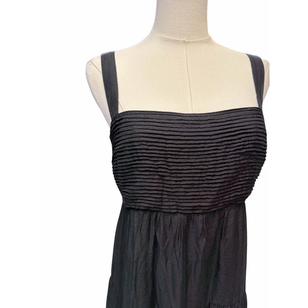 Abercrombie & Fitch Black Tiered Ruched Babydoll Maxi Dress - Picture 4 of 7